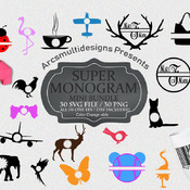 Monogram bundle svg vector / monogram frames