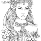 Beautiful portraits, Coloring Pages, Printable, Colouring for adults, Instant Download, Grayscale coloring, Meditation, Calm, Stress Relief