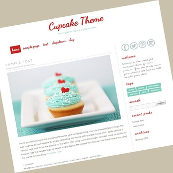Wordpress Template - Responsive wordpress theme - Cup Cake