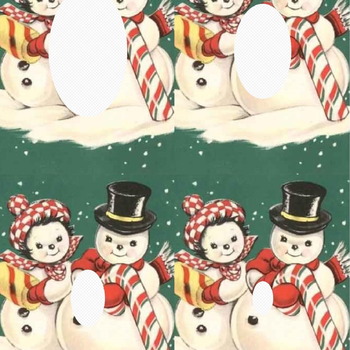 Snowman 1. Backing papers, frames, stacks and cameos. Digital download