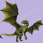 Pack 2 - 5 Green Spiny Head Dragon Images in different poses