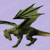 Pack 2 - 5 Green Spiny Head Dragon Images in different poses