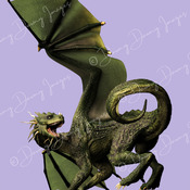 Pack 2 - 5 Green Spiny Head Dragon Images in different poses