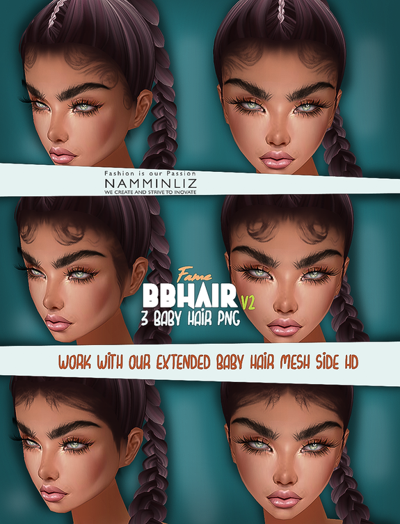 3 fame bb hair opacity png only v2 work only with our extended baby hair mesh namminliz style for 3 fame bb hair opacity png only v2 work