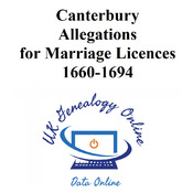 Canterbury Allegations for Marriage Licences 1660-1694