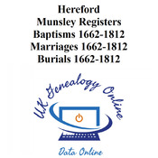 Munsley Hereford Parish Registers 1662-1812