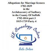 Allegations for Marriage licences 1782-1839