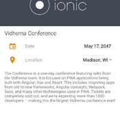 Conference Management ionic app