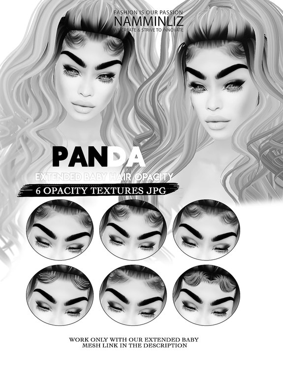 PANDA 6 New Baby hair Opacity Texture JPG (Work only with