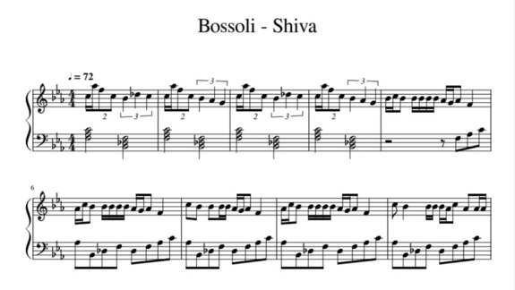Spartito di "Bossoli - Shiva" per pianoforte