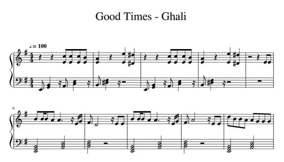 Spartito di Good Times - Ghali per pianoforte - Giancarlo Cinoboli. Puoi  acquistare gli spartiti