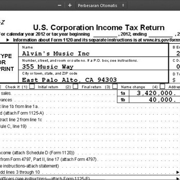 (Solved) Solution Alvin's Music Inc.'s (AMI) 2012 Form 1120, Schedule D, and Schedule G
