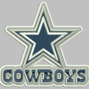 Cowboys Full Embroidery Design 1 Size 9 Formats