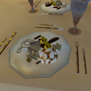 Food on plate + cutlery