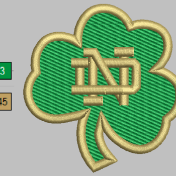 Notre Dame Clover Embroidery Design Instant Download 5 Sizes 9 Formats