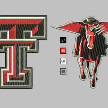 Texas Tech 2 Pack Embroidery Designs Instant download 5 sizes 9 Formats