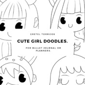 Cute Girls Doodles for Bullet Journal