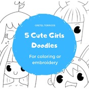 Cute Girls Doodles for coloring