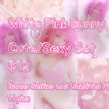 White Pink Bunny Set