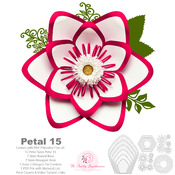PDF Petal 15 Printable Paper Flowers Template DIY Trace n Cut Art Project Weddings Events and Photography Flower Backdrop Stencils Reusable