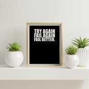 Try again... Printable Art, Poster Wall Art, Motivational Print, Inspirational Quote, Positive Thoughts, Typographic Art, Colorful Print *IN