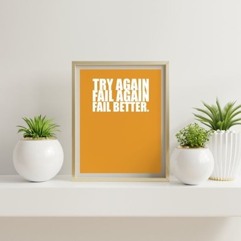 Try again... Printable Art, Poster Wall Art, Motivational Print, Inspirational Quote, Positive Thoughts, Typographic Art, Colorful Print *IN