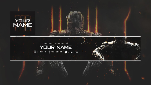 Black Ops 3 Banner Gaming Template - irazer. Gaming Banner Template ...