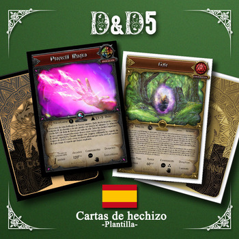 D&D5 Cartas de hechizo Plantilla  (ES)