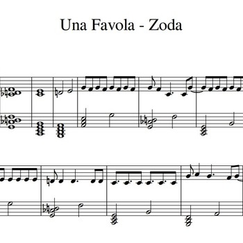 Spartito di "Una Favola - Zoda" per pianoforte