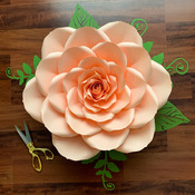 SVG PNG DXF Petal 24 20" Rose Giant Paper Flower Templates w/ Rose bud, Flat Centers & Bases Diy wedding, event decors n for nursery decor