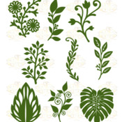 Set 12 SVG PNG DXF 9 different Leaves for Paper Flowers Machine use Only Cricut and Silhouette Diy and Handmade Leaves Templates