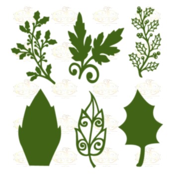 Set 17 Svg PNG Dxf 6 designs Christmas set different Leaves for Paper Flowers- MACHINE use Only DIY and Handmade Leaves Templates