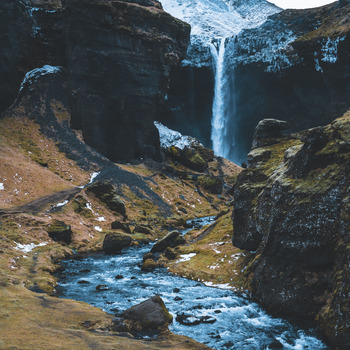 Kvernufoss from afar