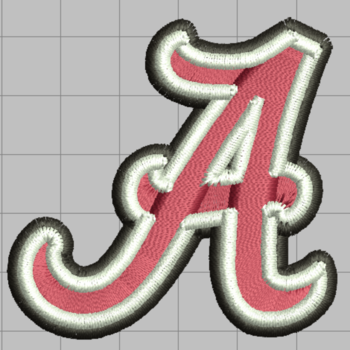 Alabama A Embroidery Design 3 Sizes 9 Formats Instant Download