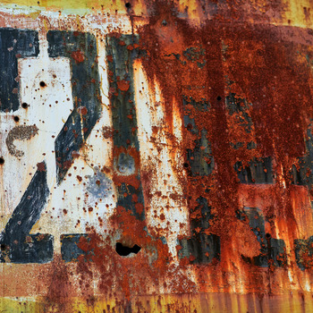 Metal rusty textures of the soviet military hangar