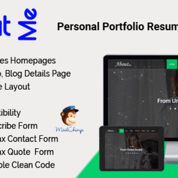 AboutMe - Personal Portfolio Resume Template