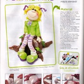 Instant download of miniature project polymer clay doll--green dress