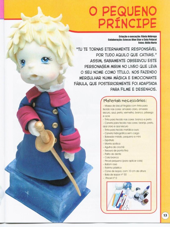 instant download project :Doll's House Projects with Polymer Clay---gold hair boy