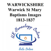 Warwickshire Warwick St Mary Images Baptisms 1813-1837
