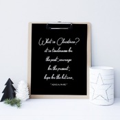 What is Christmas?... Christmas Printable Art decor, Christmas Sign, typography decor, Black, White, Red, Pell Yellow, new year decor