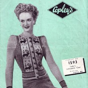 40's Lady's  Lithuanian Coat Cardigan Fair Isle Knitting PDF Pattern. Vintage Knitting pattern. INSTANT DOWNLOAD