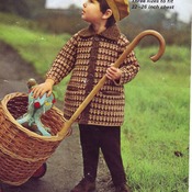 Child's Coat Crochet Pattern. Houndstooth Pattern. Vintage Knitting PDF Pattern. Instant Download