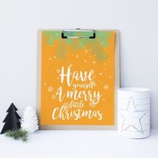 Have yourself... Christmas Printable Art decor, Christmas Sign, typography decor, Black, White, Red, Pell Yellow, new year decor