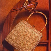 Knitted Ribbed Handbag with handles. Vintage Knitting PDF Pattern. Instant Download