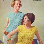 Sleeveless Jumper and Jumper-Cardigan Knitting Pattern. Vintage Knitting PDF Pattern. Instant Download