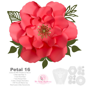 PDF Paper Flowers Petal 16 Templates 3d and DIY Paper flower for Wedding and Event Decor DIY 8-21" Printable Trace cut Files handmade decor