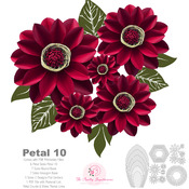 PDF Petal 10 Paper Flowers Printable Template Comes with Flat Center Round & Hexagonal Base Instant download Paper Flower Template kit