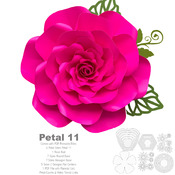 PDF Petal 11 Paper Flower template w/ Rose Bub Center Instant Download Printable Cut & Trace Stencil DIY 19-21 inches Rose + Centers n Bases