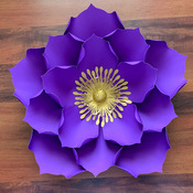 PDF Petal 6 Printable Paper Flowers Template for trace and cut 2 flat centers & round n hexagonal base included not for cutting machines