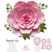 SVG PNG DXF Petal 19 Cut File Template for Diy Giant Paper Flowers w/ Rose bud, bases n flat centers for weddings n events flower backdrop